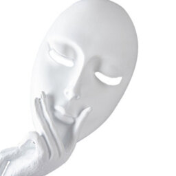 Living And Home White Home Decor Art Woman Face Statue Collectible Statue For Living Room Bookshelf White Desk Decor 11 Inch - thumbnail 4