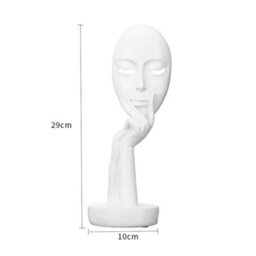 Living And Home White Home Decor Art Woman Face Statue Collectible Statue For Living Room Bookshelf White Desk Decor 11 Inch - thumbnail 7