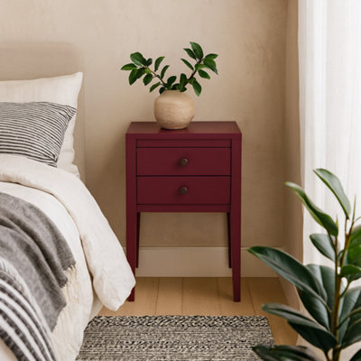 Wyld Haus Paraty Plum Wood-Grain Two-Drawer Bedside Table 400X350X600mm - image 1