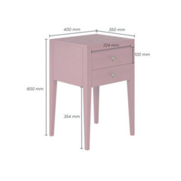 Wyld Haus Paraty Plum Wood-Grain Two-Drawer Bedside Table 400X350X600mm - thumbnail 6