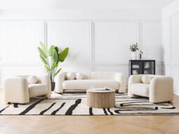 Beliani Living Room Set 5 Seater Leiren Boucle White - thumbnail 2