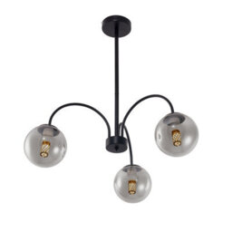 Living And Home 3-Light Transparent Glass Lampshade Pendant Light Chandelier Fixture,e27 - thumbnail 1