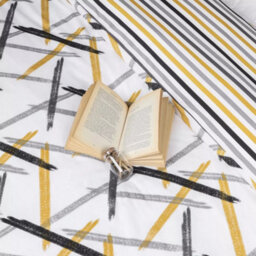 Ameha Printed Duvet Cover 3 Piece Set With Matching Pillowcase Quilt Covers Ochre Stripe King (230X220Cm) - thumbnail 3