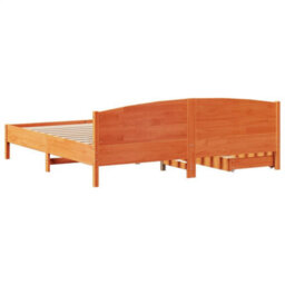 Berkfield Bed Frame Without Mattress Wax Brown 180X200 Cm Super King Solid Wood Pine - thumbnail 8