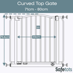 Bettacare Curved Top Dog Gate, 80Cm - 89Cm, Matt White, Pressure Fit Pet Gate For Dog And Puppy, Pet And Dog Barrier - thumbnail 3
