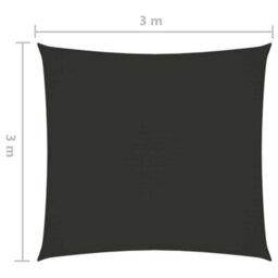 Berkfield Sunshade Sail Oxford Fabric Square 3X3 M Anthracite - thumbnail 6