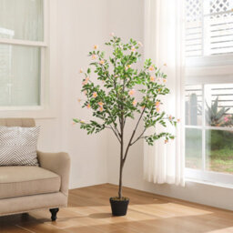 Thehotsale Artificial Frangipani Blossom Tree In Planter For Decoration Living Room - thumbnail 1