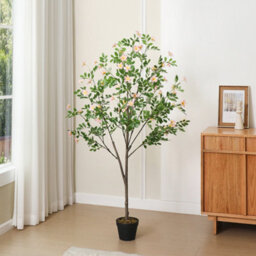 Thehotsale Artificial Frangipani Blossom Tree In Planter For Decoration Living Room - thumbnail 2
