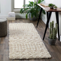 Livabliss Urban Shaggy-Geometric Cream Beige Soft Plush Pile Living Bedroom Rug 80 X 150 Cm Easy Care, Non Shedding - thumbnail 2