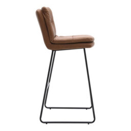 Darphe 2Pcs Brown Modern Faux Leather Breakfast Bar Stool, 45Cm W X 50Cm D X 104Cm H - thumbnail 3
