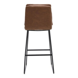 Darphe 2Pcs Brown Modern Faux Leather Breakfast Bar Stool, 45Cm W X 50Cm D X 104Cm H - thumbnail 4