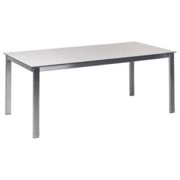 Beliani Garden Dining Table Cosoleto 180 Cm 90 Cm Glass White - thumbnail 5