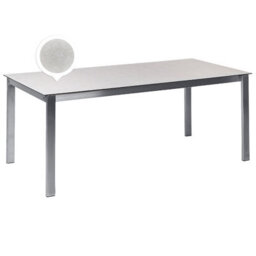 Beliani Garden Dining Table Cosoleto 180 Cm 90 Cm Glass White