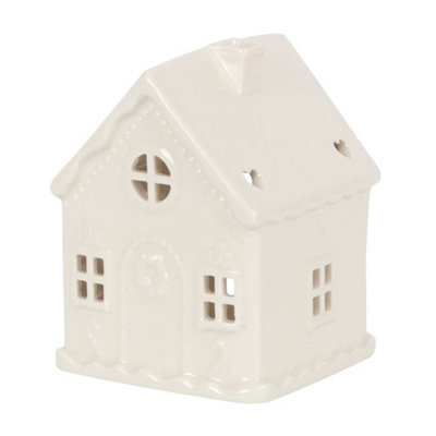 Something Different White Gingerbread House Tealight Holder - image 1