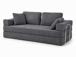 Flex Grey 3 Seater Compressed Sofa Bed Cord Boneless Cloud Couch Foam Pocket Spring - thumbnail 9