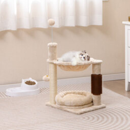 Costway 4 In 1 Cat Tree 72 Cm Cat Tower W/ Cat Self Groomer & Scratching Post - thumbnail 3