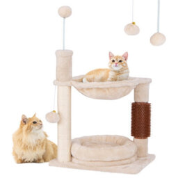Costway 4 In 1 Cat Tree 72 Cm Cat Tower W/ Cat Self Groomer & Scratching Post - thumbnail 1