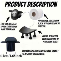 3Pcs Funny Sheep Toilet Paper Holder Quirky Bathroom Decor Loo Roll Storage Rack - thumbnail 9