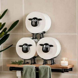 3Pcs Funny Sheep Toilet Paper Holder Quirky Bathroom Decor Loo Roll Storage Rack - thumbnail 8