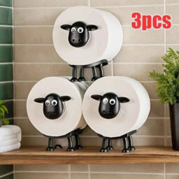 3Pcs Funny Sheep Toilet Paper Holder Quirky Bathroom Decor Loo Roll Storage Rack