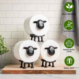 3Pcs Funny Sheep Toilet Paper Holder Quirky Bathroom Decor Loo Roll Storage Rack - thumbnail 7
