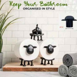 3Pcs Funny Sheep Toilet Paper Holder Quirky Bathroom Decor Loo Roll Storage Rack - thumbnail 3