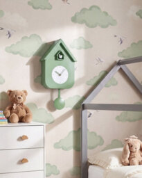Beliani Pendulum Clock Bonneval 24 Cm With Cuckoo Green - thumbnail 2
