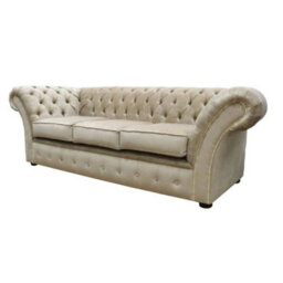 Chesterfield 3 Seater Sofa Settee Azzuro Fudge Fabric In Balmoral Style - thumbnail 3