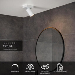 Lucide Taylor Modern Ceiling Spotlight Bathroom - Led Dim To Warm - Gu10 - 1X5W 2200K/3000K - Ip44 - White - thumbnail 2