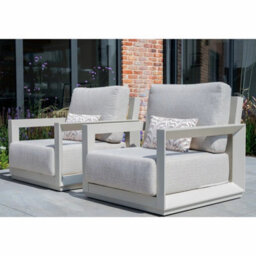 Norfolk Leisure Hamilton 4 Piece Patio Set Aluminium Frame Deep Seating Olefin Cushions Sofa Chairs Table Outdoor - thumbnail 4