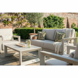 Norfolk Leisure Hamilton 4 Piece Patio Set Aluminium Frame Deep Seating Olefin Cushions Sofa Chairs Table Outdoor - thumbnail 5