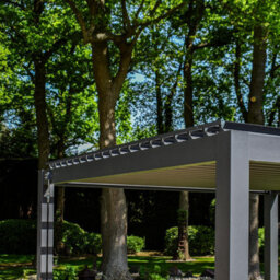 BPS Access Solutions Bps Grand Full Aluminium Pergola - 3X3M Aluminium Pergola - Louvered Roof - 120mm Post - Garden Canopy - Anthracite Grey - thumbnail 7