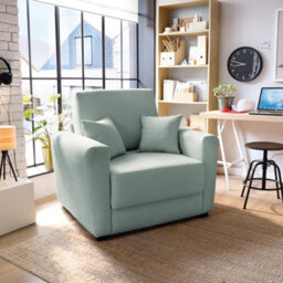 Abakus Direct Olly Linen Single Sofa Bed In Pistachio Green - thumbnail 7