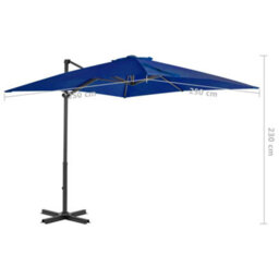 Berkfield Cantilever Umbrella With Aluminium Pole Azure Blue 250X250 Cm - thumbnail 6