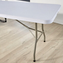 Home Source 6Ft Folding Indoor Outdoor Trestle Table White - thumbnail 5
