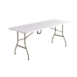 Home Source 6Ft Folding Indoor Outdoor Trestle Table White - thumbnail 3