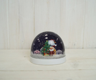 Satchville Snow Globe With Merry Christmas Santa With Tree - image 1