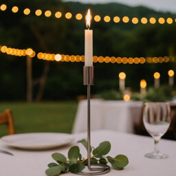 Urbn-Living Urbnliving Metal Candlestick Taper Silver Candle Holder Stand Home Décor Wedding Table Centrepiece - thumbnail 3