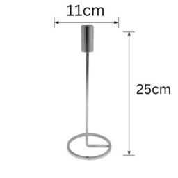 Urbn-Living Urbnliving Metal Candlestick Taper Silver Candle Holder Stand Home Décor Wedding Table Centrepiece - thumbnail 5