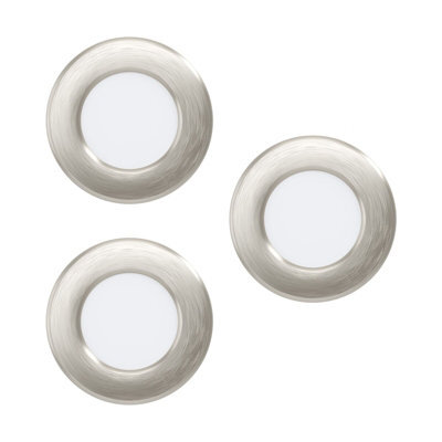 3 Pack Satin Nickel Recessed Ceiling Downlight With Built-In 2.7W Led Lighting - image 1