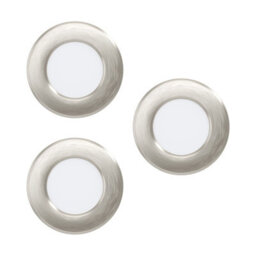 3 Pack Satin Nickel Recessed Ceiling Downlight With Built-In 2.7W Led Lighting
