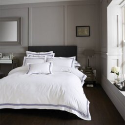 Gc Gaveno Cavailia Sheer Elegance Duvet Cover Bedding Set Double 3Pc White/navy With Matching Pillowcases