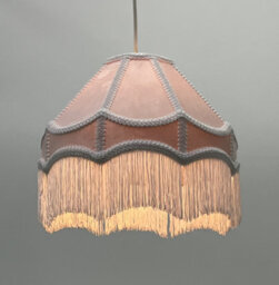 K Living Stunning Pink Traditional Velvet Lamp Shade With Tassels 12Inch