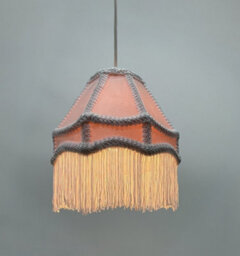 K Living Stunning Pink Traditional Velvet Lamp Shade With Tassels 12Inch - thumbnail 5