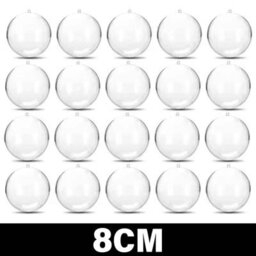 20Pcs 6Cm Clear Fillable Christmas Ornaments, Plastic Baubles For Tree, Party And  Gift Decor - thumbnail 2