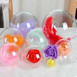 20Pcs 6Cm Clear Fillable Christmas Ornaments, Plastic Baubles For Tree, Party And  Gift Decor - thumbnail 3