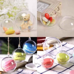 20Pcs 6Cm Clear Fillable Christmas Ornaments, Plastic Baubles For Tree, Party And  Gift Decor - thumbnail 6