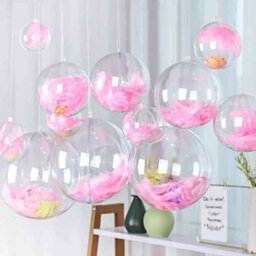 20Pcs 6Cm Clear Fillable Christmas Ornaments, Plastic Baubles For Tree, Party And  Gift Decor - thumbnail 4