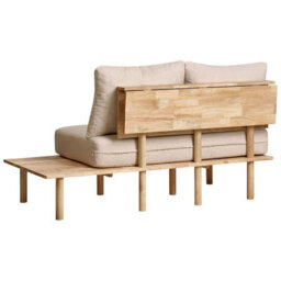 Beliani Sofa 2 Seater Salo Boucle Beige With Tables - thumbnail 7