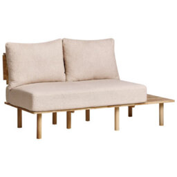 Beliani Sofa 2 Seater Salo Boucle Beige With Tables - thumbnail 6
